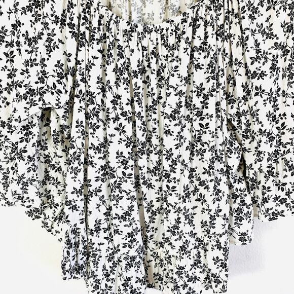 RALPH LAUREN DENIM & SUPPLY Ruffle Black Floral Blouse Top – Medium - Picture 5 of 9